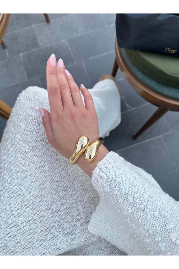 Special Series Damla Gold Handcuff Bracelet