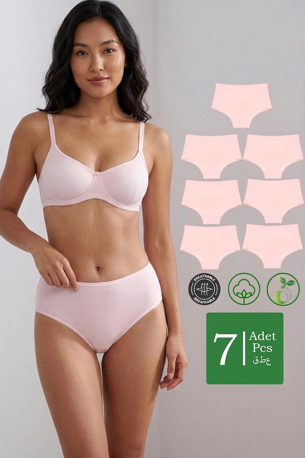 Cotton 7-Pack High Waist Lifting Effect Bato Panties
