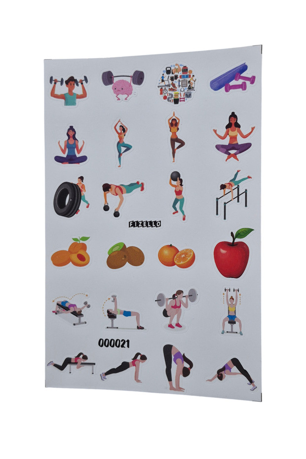 Pre-Prepared Sticker Set for Fitness - 24 Stickers - Foil Cut
