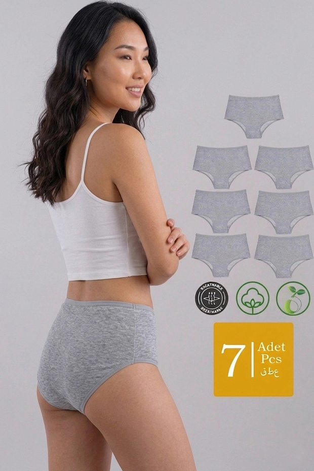 Cotton 7-Pack High Waist Lifting Effect Bato Panties