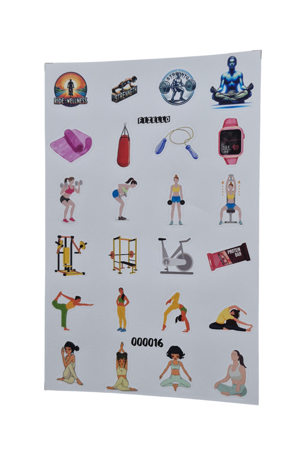 Pre-Prepared Sticker Set for Fitness - 24 Stickers - Foil Cut