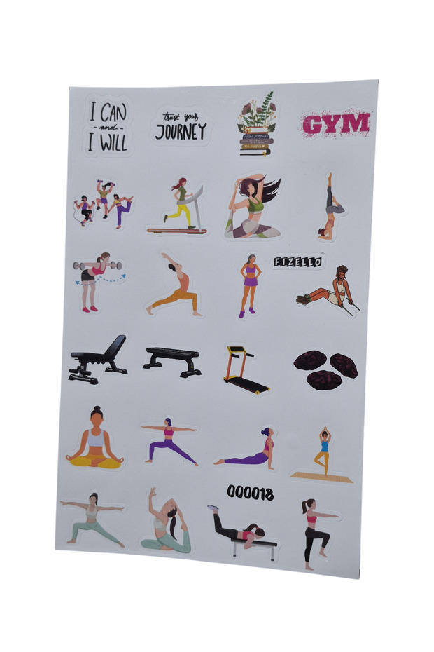 Pre-Prepared Sticker Set for Fitness - 24 Stickers - Foil Cut