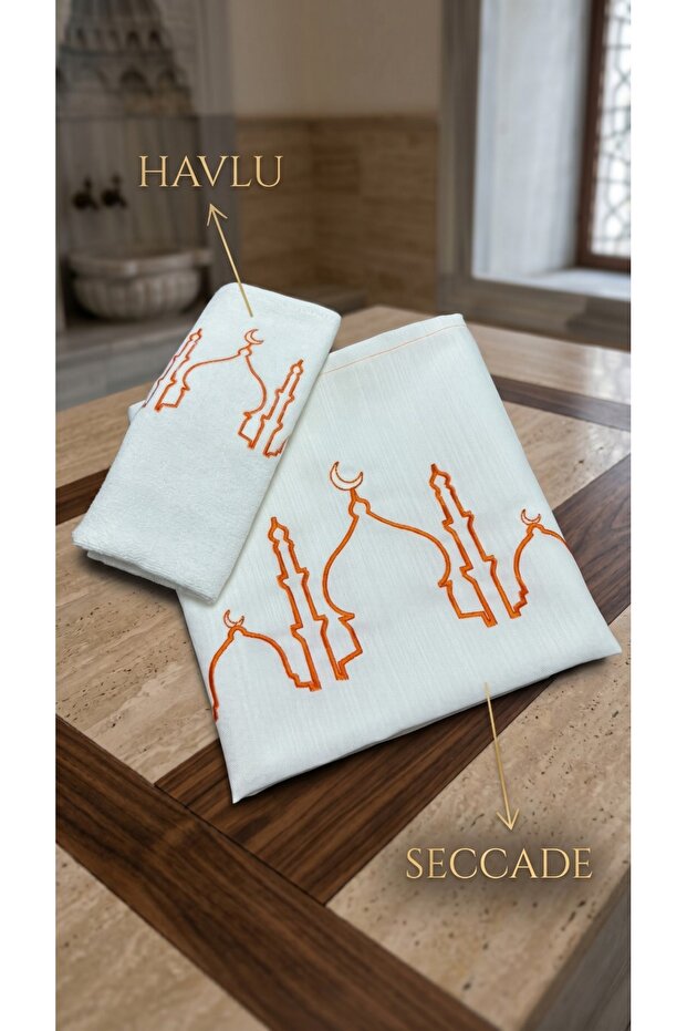 Abdest Towel with Gift Travel Prayery Mat, Portable in Bag, Lightweight, Practical Gift