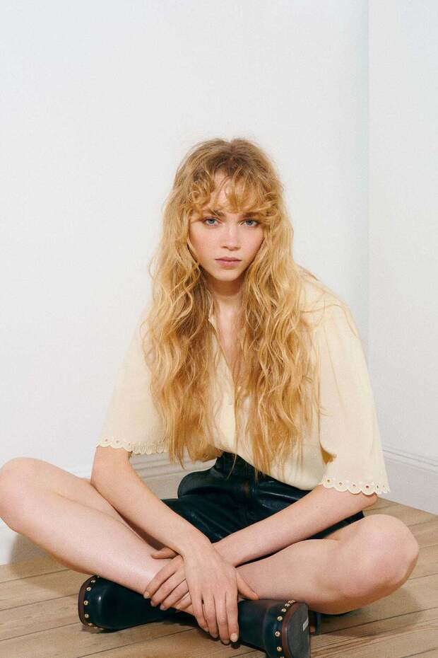 Cotton-blend blouse