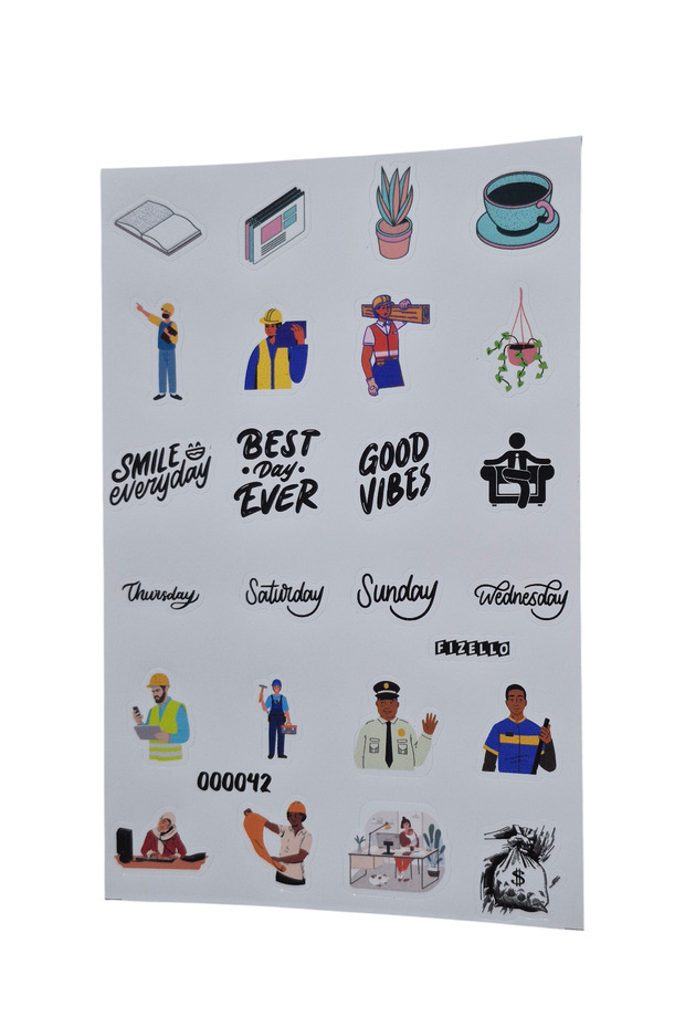 Prepared Sticker Set for Office Business Life - 24 Pieces Stickers - Foil Cut