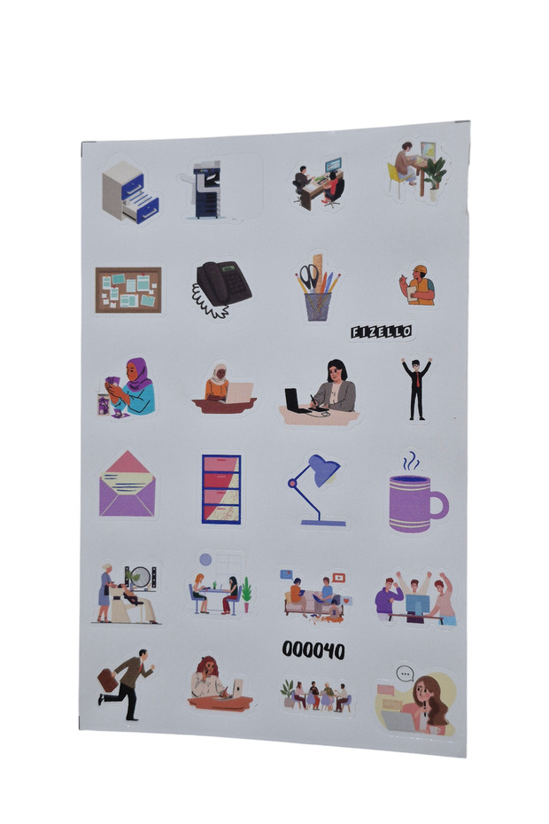 Prepared Sticker Set for Office Business Life - 24 Pieces Stickers - Foil Cut