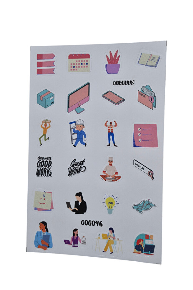 Prepared Sticker Set for Office Business Life - 24 Pieces Stickers - Foil Cut