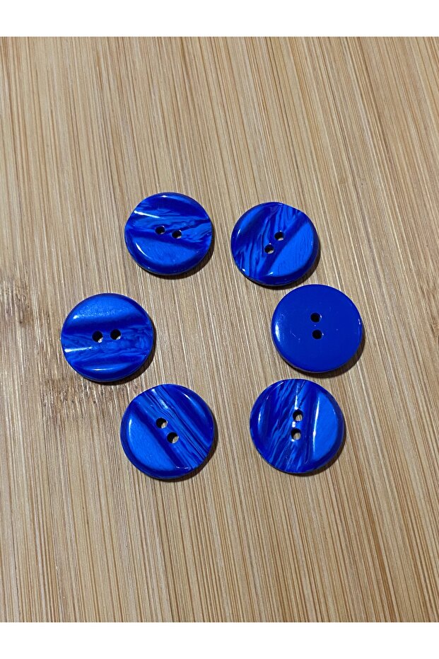 Wavy Cardigan Vest Button 18 mm 5 Pieces Cobalt Blue