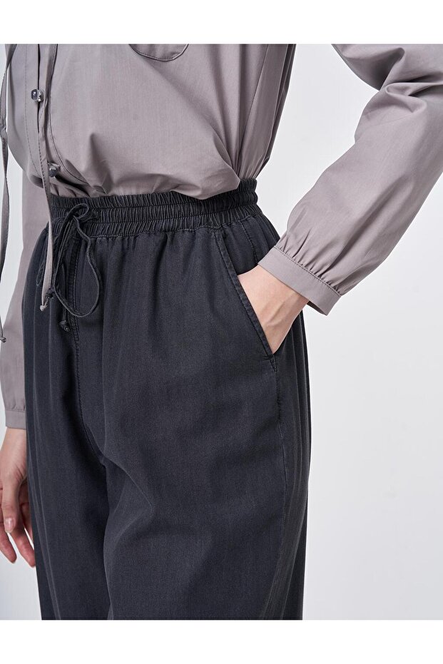 Elastic Comfortable Cut Pants Anthracite - 6