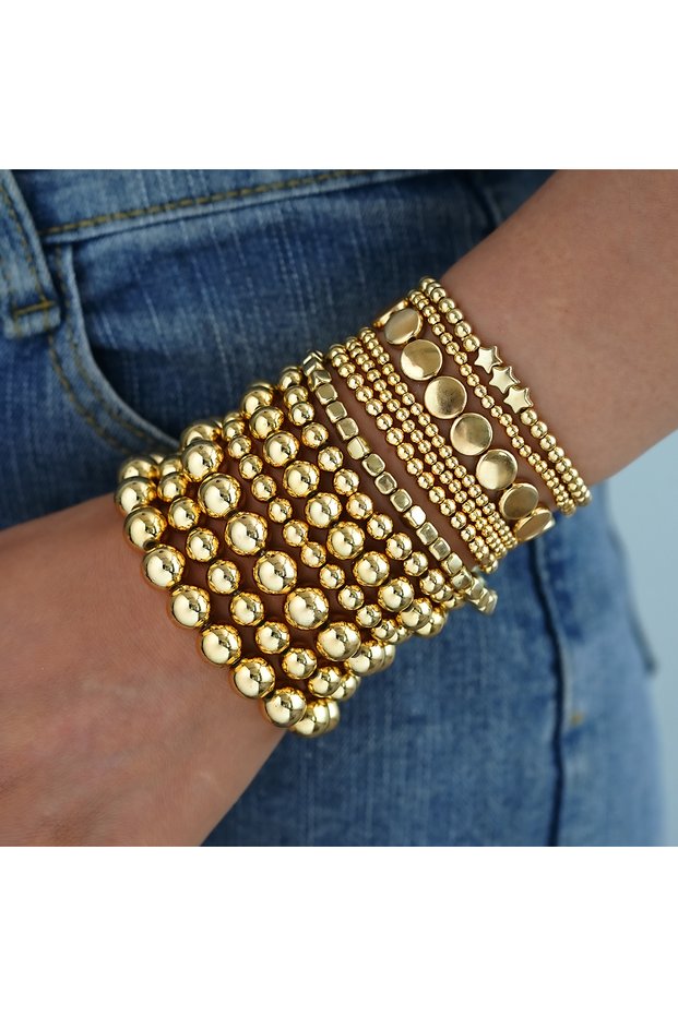 AYA6517001 13pcs/Set Fashion Bohemian Beaded Bracelets For Women Elegant Minimalist Star Round Bead