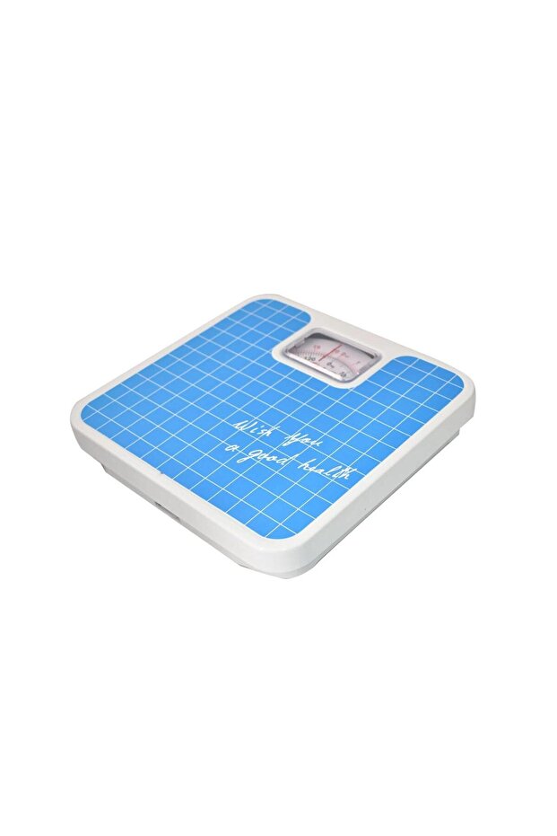 Blue Grid Analog Personal Weighing Scale – 130kg Capacity Mechanical Bathroom Scale