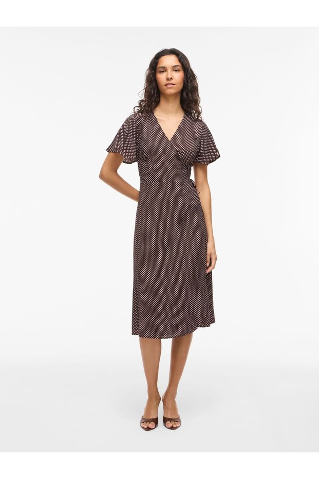 Rochie maxi VIKALIA cu mâneci scurte