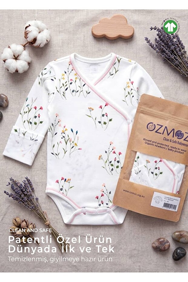 Clean&Safe Organic Sterile Cleaned Baby Girl Double Breasted Bodysuit