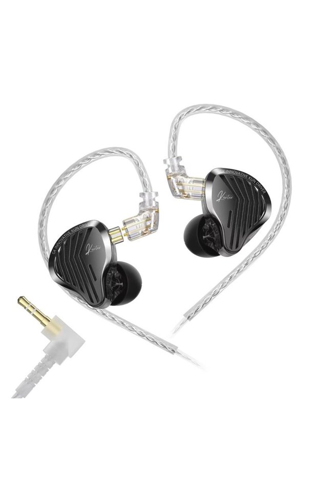3.5mm Mic GK KUNTEN Innovative Kun Driver Heavy Bass HIFI Sports Metal In-ear Headphones Detachable