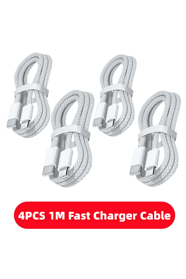 كابل USB C إلى USB C بطول 1 متر، 4 قطع، 1-10 قطع، يدعم الشحن السريع بقوة 100 واط، مناسب لأجهزة آيفون.