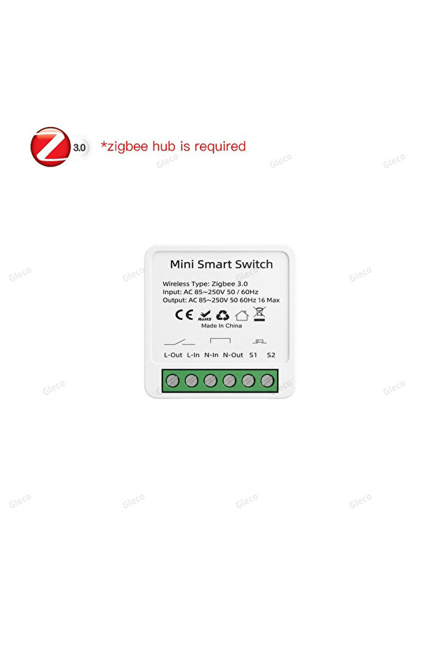 مفتاح إضاءة ذكي صغير Zigbee 1CH، قاطع/مرحل ذكي 1/2 قناة 16 أمبير، تحكم ثنائي الاتجاه، تطبيق Smart Life