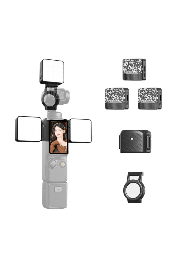 3 قطع إضاءة LED مغناطيسية قابلة للشحن لكاميرا DJI Osmo Pocket 3، إضاءة فيديو للتصوير الاحترافي