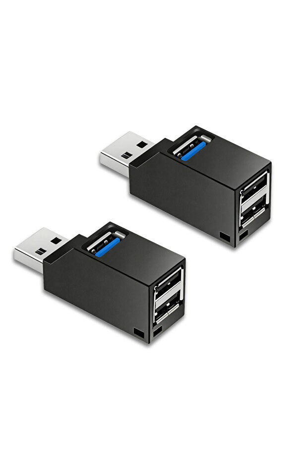 محول USB أسود 3 في 1 (قطعتان) - محطة إرساء USB 3.0 ومقسم USB وموسع OTG بسرعة 5 جيجابت في الثانية
