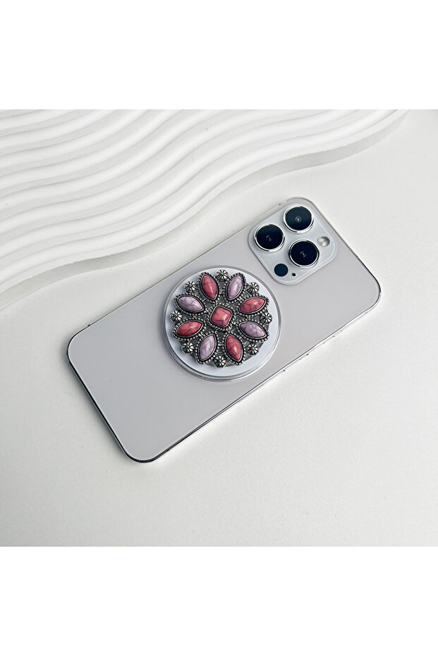 CX21-03 Luxury Turquoise Socket Grip Lazy Bracket Talk Grip For Magsafe IPhone Mac Safe Ring Fing..