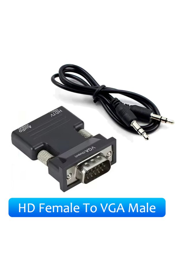 With Audio cable HDMI-compatible to VGA Adapter 1080P HDTV Converter HDTV Female to VGA Male With 3.