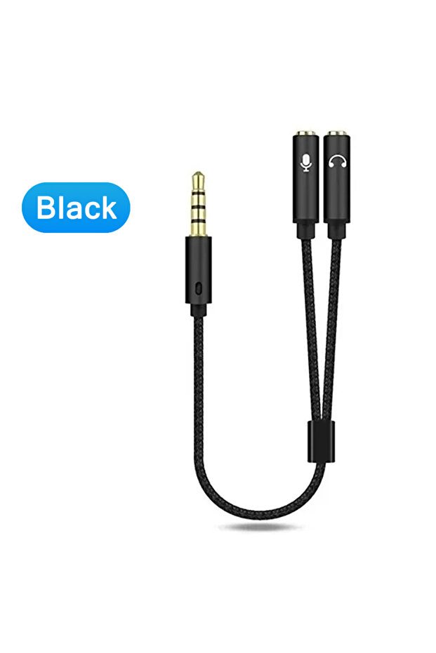 25CM 1 Splitter Headset Splitter 3.5mm Audio+Mic Stereo Headphone Splitter Audio 3.5mm 4 Pole Jack Y