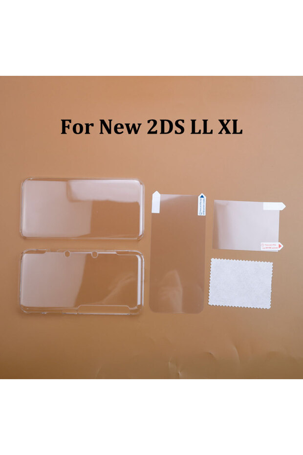 غطاء حماية شفاف من JCD 2 في 1 لجهاز 2DS 3DS XL LL الجديد مع شاشة حماية شفافة مقسومة