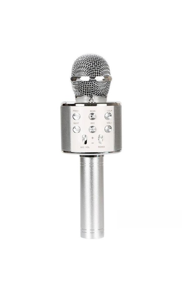 DUTRIEUX Silver Kids Karaoke Microphone, Kids Birthday Party Gift Toy for All Ages 2, 3, 4, 5, 6+ Y