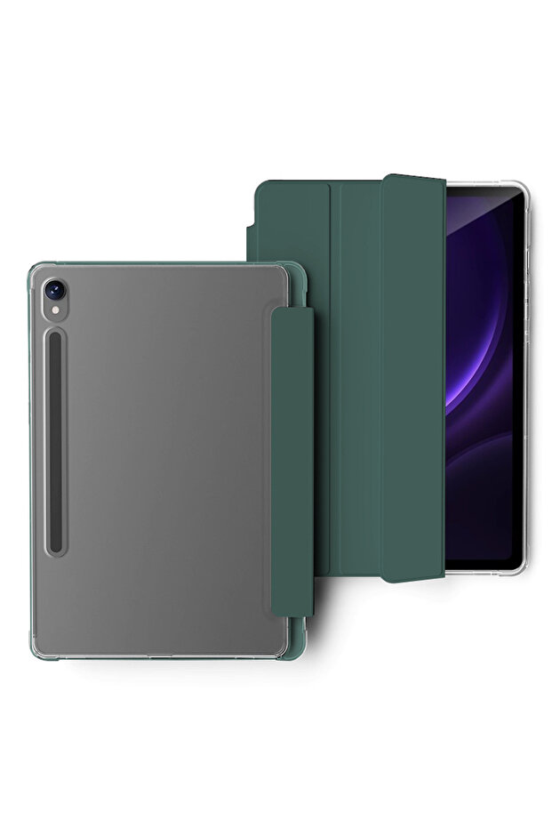 Tab S9 S9FE TM-YKL Dark Green Clear Crystal Tablet Case With Pen Slot For Tab S9 S10 FE Lite 2023