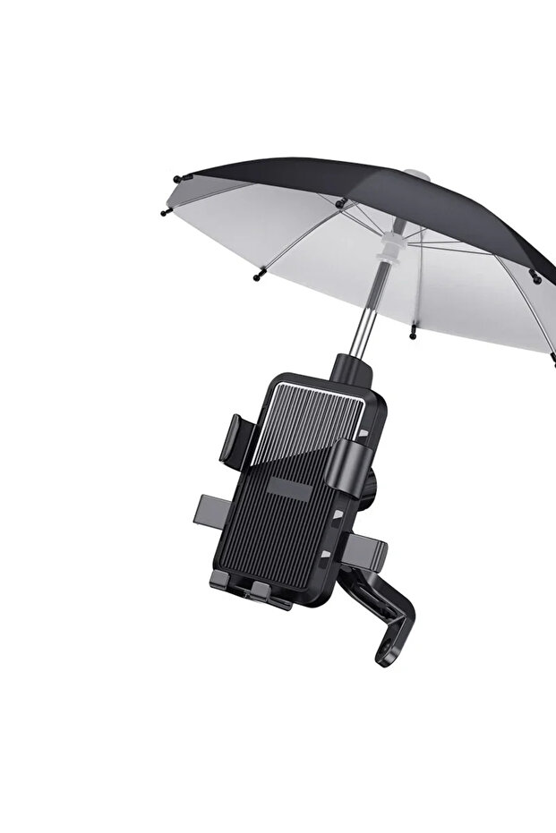 VIKEFON Black with Umbrella VIKEFON Motorcycle Mobile Phone Holder Umbrella Rainproof Sunshade Outdo