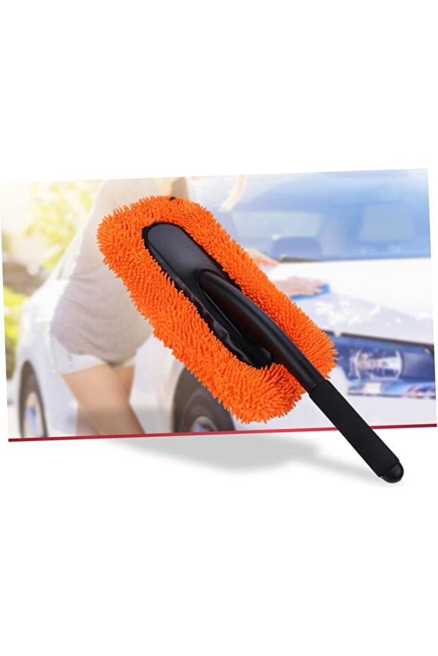 Car Duster Exterior/Interior - Orange Microfiber - 4