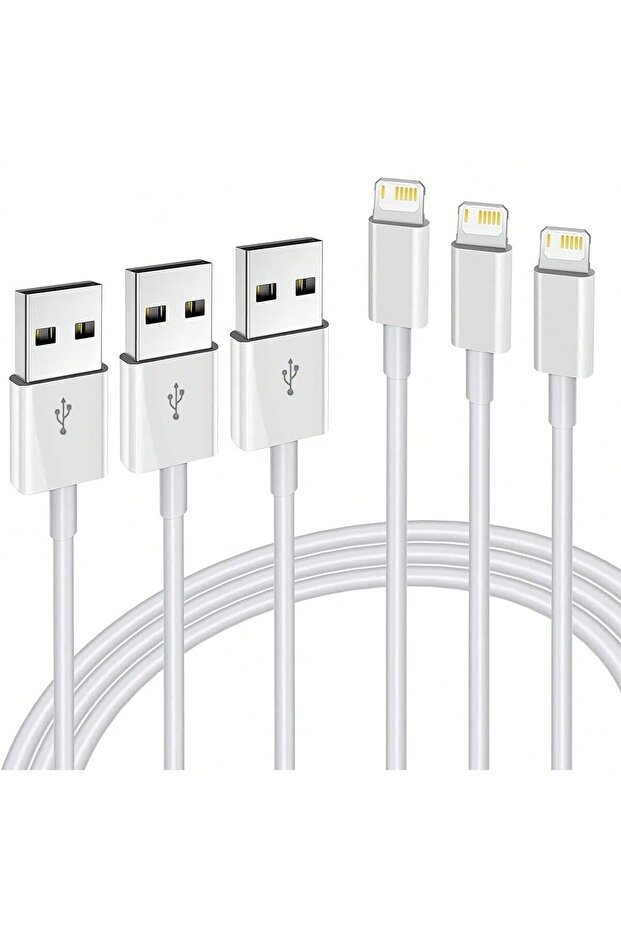 كابل شحن سريع من نوع TPU بطول 1 متر، 3 قطع، لأجهزة iPhone 14، 13، 12، 11 Pro Max، Plus، Mini، USB C، بطول 1 متر و2 متر، لنقل البيانات.