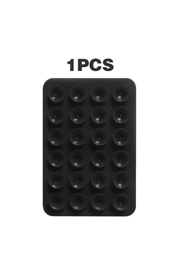 black Silicone Suction Cup Phone Holder,Double Sided Suction Holder Back of Phone Multifunctional St