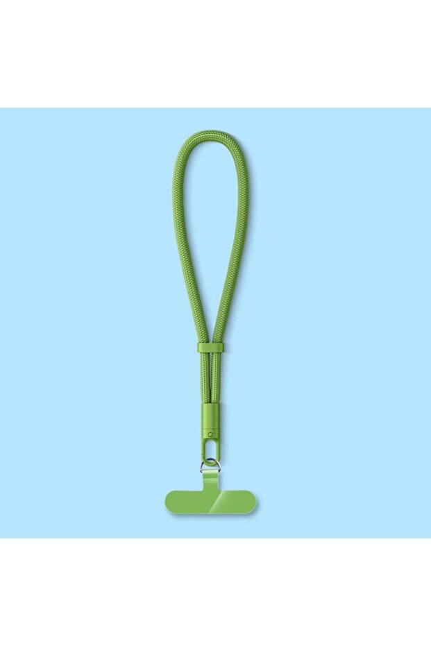 green Universal Adjustable Mobile Phone Lanyard Short Wrist Strap Durable Polyester with Self-Lockin