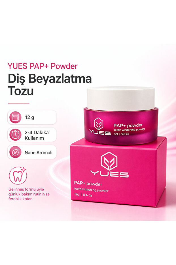 PAP+ Powder Diş Beyazlatma Tozu 12 g Nane Aromalı Diş Temizleme ve Beyazlatma Tozu