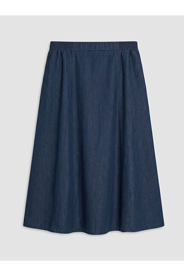 Timeless Clothing & Timeless Choices Flared Jean Skirt with Drawstring Waist