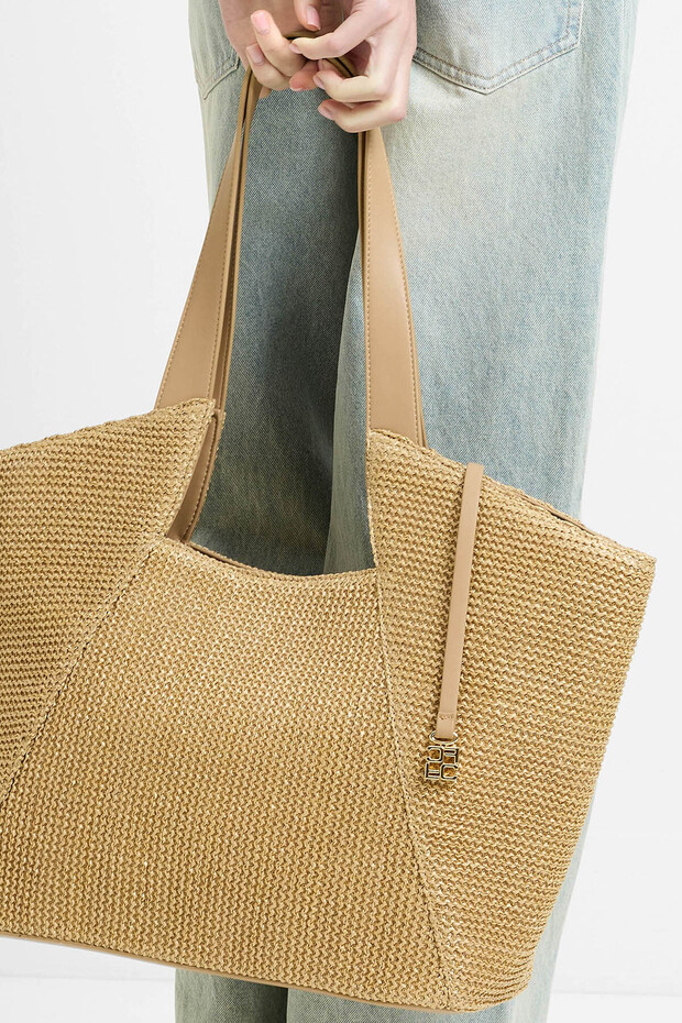 Women's Beige Sola Tote Bag