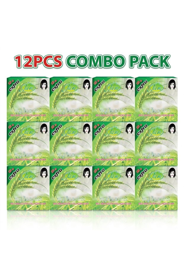 Rice Milk Gluta Collagen Soap 12PCS COMBO – Brightening Soap for Acne Uneven Skin Tone & Smooth Skin