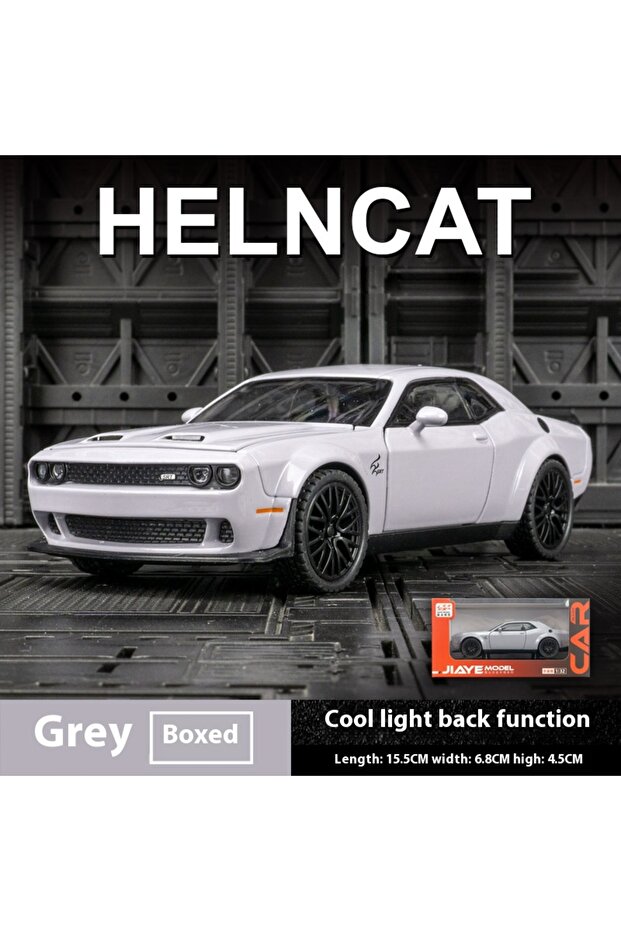 Maisto GRAY Dodge Challenger Hellcat Toy Car for 1: 32 Scale Die Cast Metel Cars Toy Pull Back Hellc