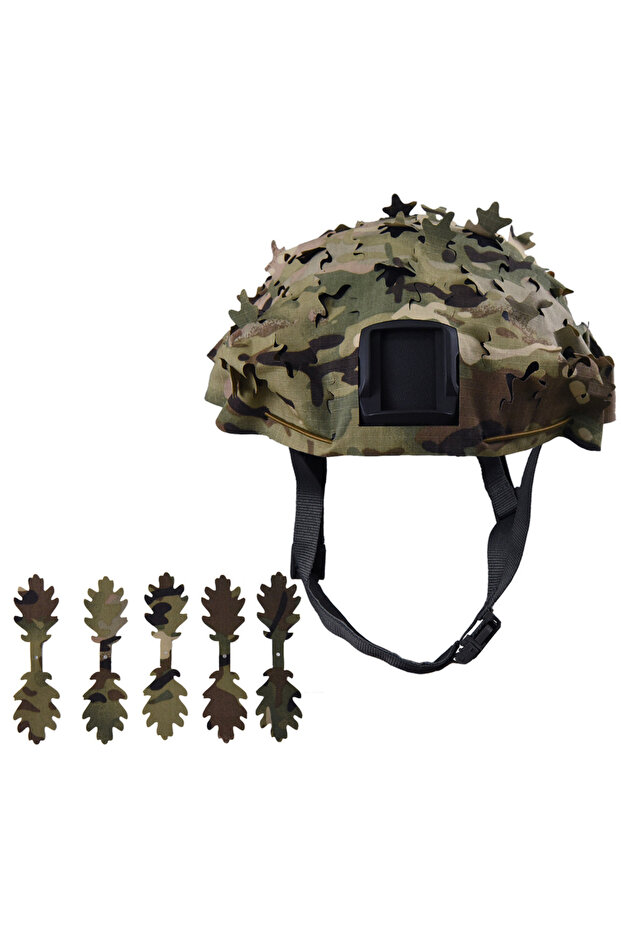 CP MS-Leaf Cut 3D Camo Laser Cut Leaf Shape Helmet Cover Mesh Helmet Cloth Paintball Paratrooper Hu