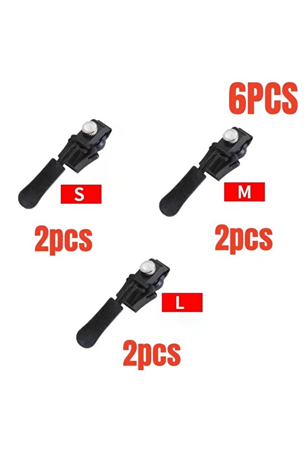 Mixed size--6pcs 3-60Pcs Universal Zipper Repair Kit Quick Instant Detachable Zipper Head Replacemen