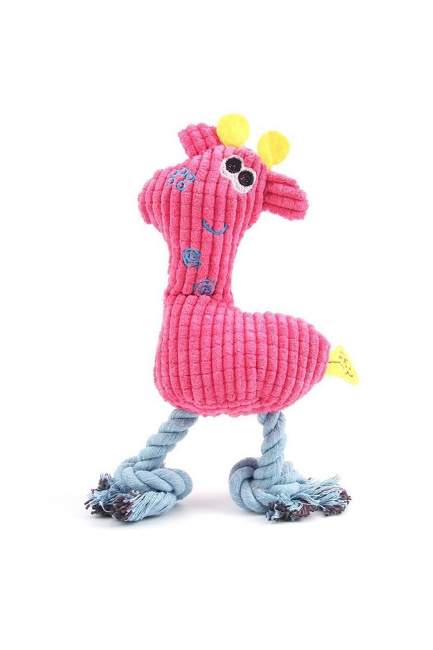 Red New Interactive Dogs Plush Toy Indoor Chewy Resistant Fleece Squeak Pet Play Product for Puppy K