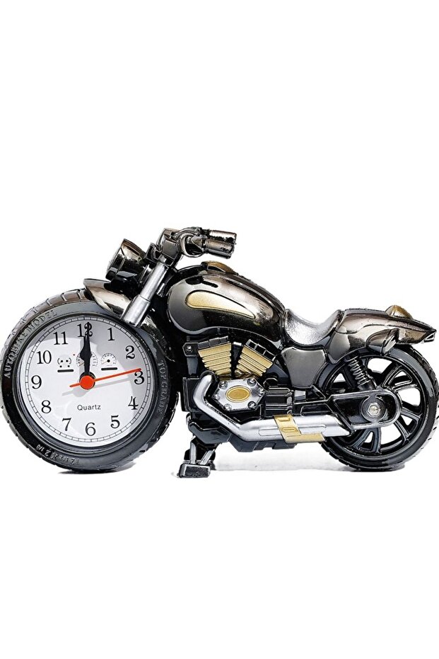 Black-Gold Modern Simplicity Motorcycle Alarm Clock Multipurpose Motorcycle Ornament Creative Arabic