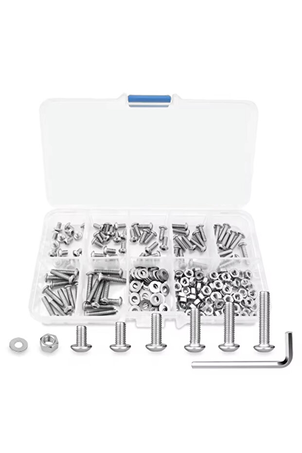 240PCS 240Pcs M3 Hex Head Screws, M3x4/6/8/10/12/14/16mm Button Head Stainless Steel Internal Hexago