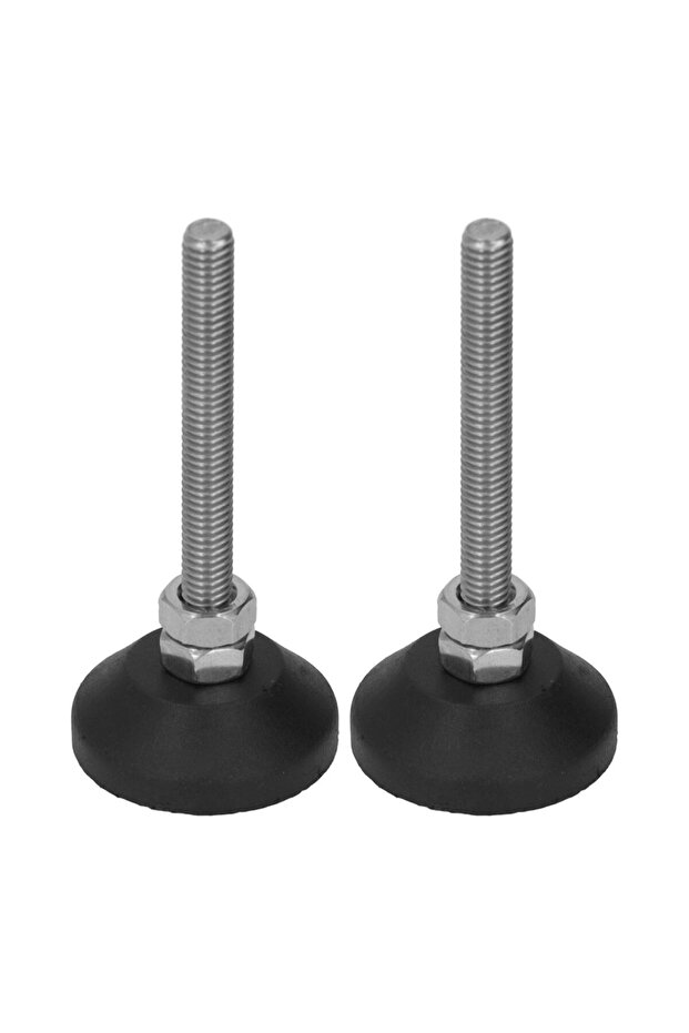 black 2PCS M6 Furniture Glide Swivel Leveling Mounts Foot Pads Adjustable Nylon Base Leveling Pa...