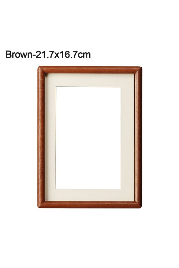 A-21.7x16.7cm Fashion 6/7/8 Inch Black Walnut Photo Frame Simple Handmade Mortise Tenon Photo Frame
