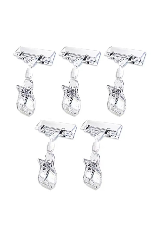5PCS 10/5X Transparent Plastic Advertising Clips Plastic Sign Display Shelf Clamp Price Label Tag Cl