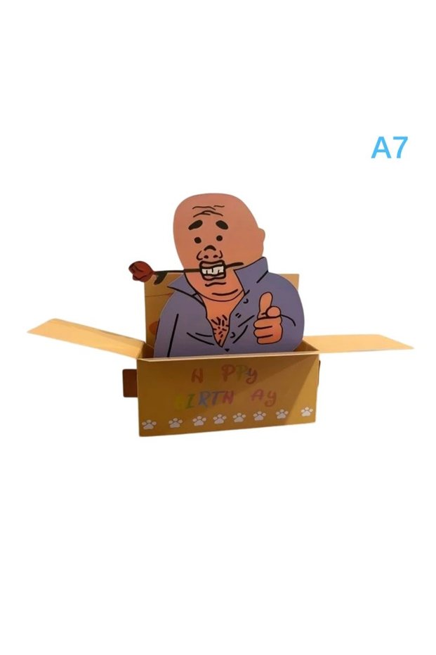 SHK-A7 Funny Happy Birthday Card 3D Character Design Paper Party Invitation Perfect Gift For Family