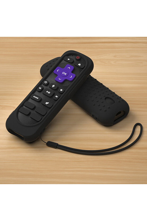Black Universal Silicone Protective Case for Roku RCB1R Streaming TV Stick and Voice Remote
