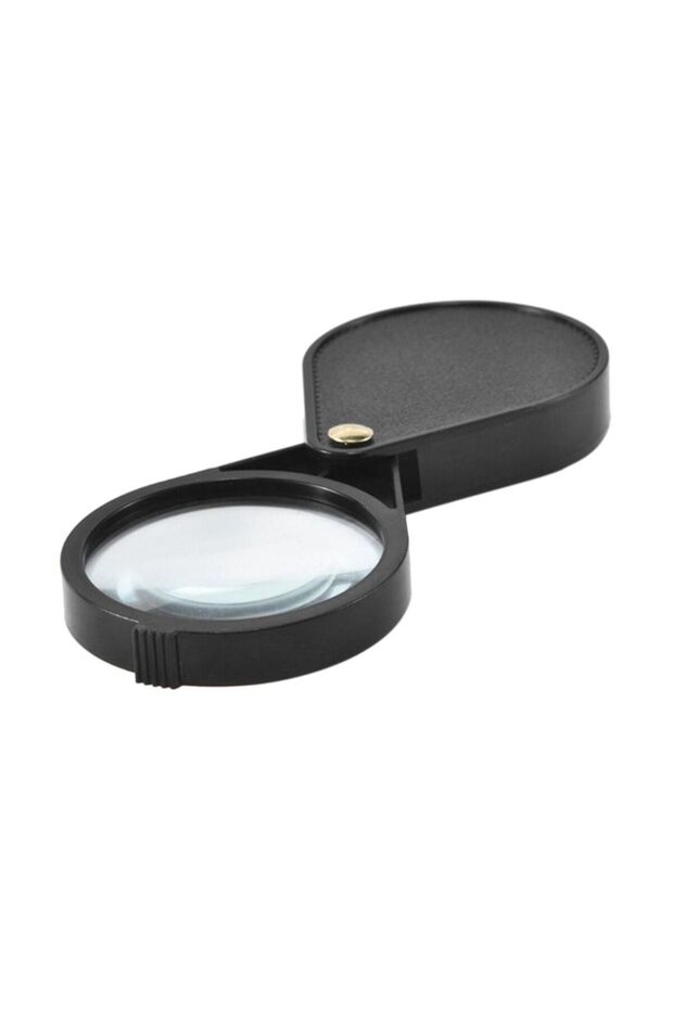 Black 10X HD Pocket Optical Glass Lens Folding Magnifier Handheld Reading Magnifying Glass Jewelry L