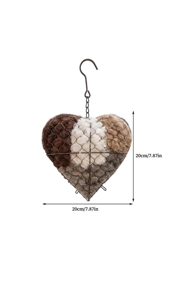 A Bird Nesting Heart Refillable Hangable Outdoor Holder Fiber Bird Nesting Material for Parakeet Hu.